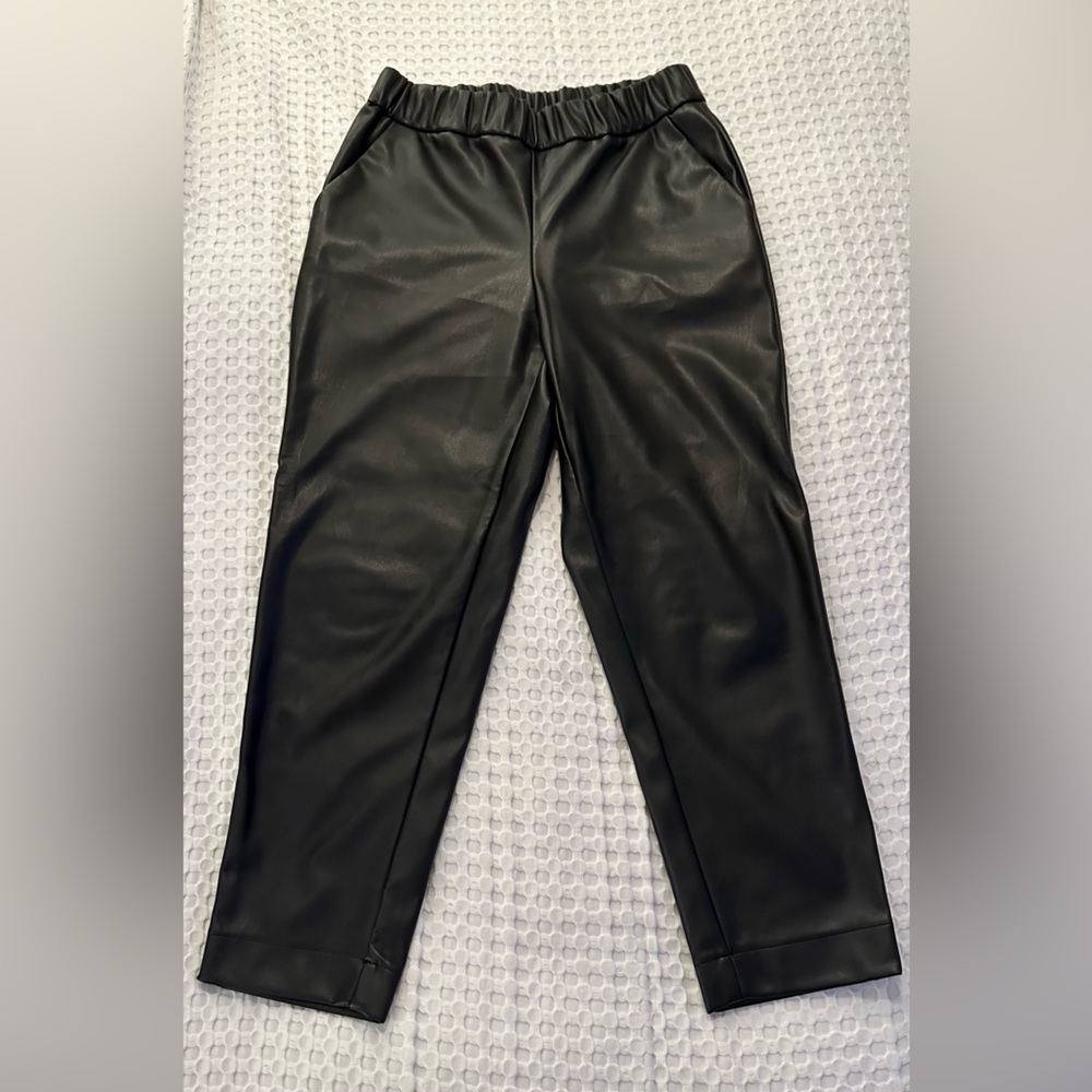 Faux leather pants